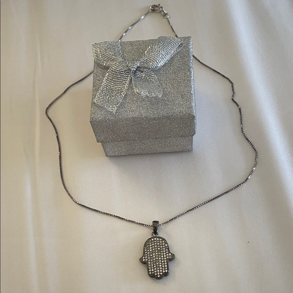 Silver Hamsa Pendant Necklace